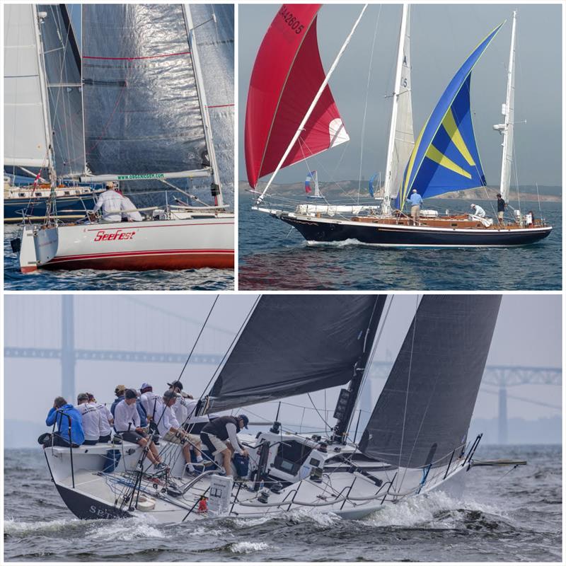 Clockwise from top left: Ira Perry's (South Dartmouth, Mass.) J/29 Seefest, Dave Caso's (Duxbury, Mass.) Cherubini 44 Silhouette, and Tom Rich's (Portsmouth, R.I.) GP 42 Settler (shown at last year's Safe Harbor Race Weekend) photo copyright Stephen Cloutier taken at  and featuring the IRC class