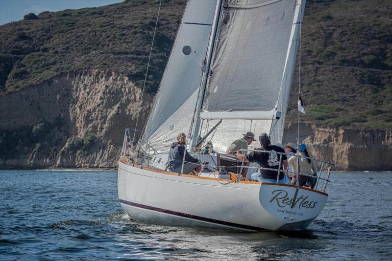 A restored Restless racing in San Diego and preparing for Transpac 2025 photo copyright Mark Albertazzi taken at Transpacific Yacht Club and featuring the IRC class