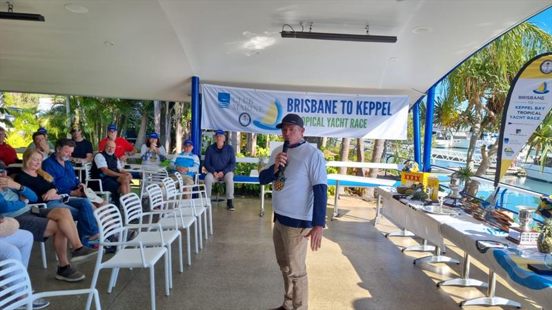 Adam Ballot, Mayor of Livingstone Shire at the presentation - 2024 Brisbane to Keppel Tropical Yacht Race photo copyright Royal Queensland Yacht Squadron Race Team taken at Royal Queensland Yacht Squadron and featuring the IRC class