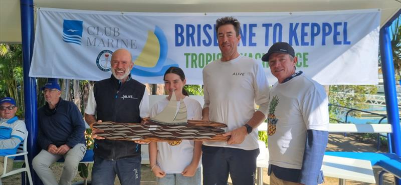 Line Honours- Keppel Trophy - Alive - Duncan Hine - 2024 Brisbane to Keppel Tropical Yacht Race photo copyright Royal Queensland Yacht Squadron Race Team taken at Royal Queensland Yacht Squadron and featuring the IRC class