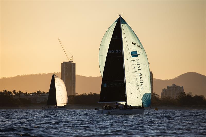 Sunset finishers at the end of Day 3 of the 2024 Noakes Sydney Gold Coast Yacht Race - photo © Ashley Dart