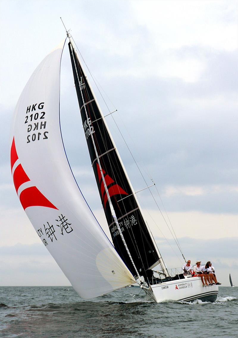 Whiskey Jack powering down to the finish. UK Sailmakers Typhoon Series 2024 photo copyright Fragrant Harbour taken at Hebe Haven Yacht Club and featuring the IRC class