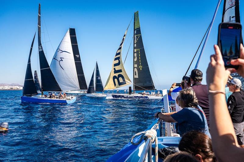 Spectators enjoy the start off Marina Lanzarote - RORC Transatlantic Race - photo © Lanzarote Sport