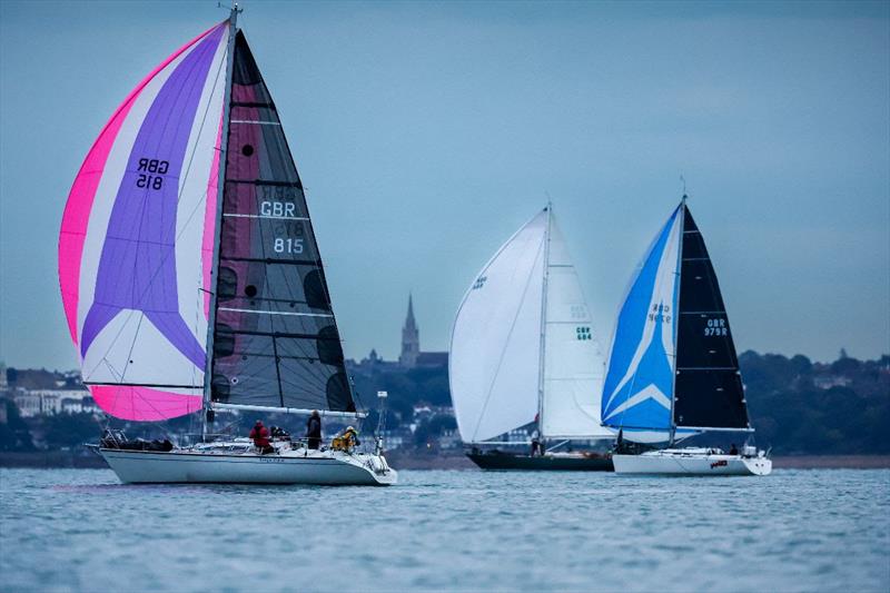 Dehler 38 Longue Pierre leads Quailo III and Malice - RORC Lewmar Cherbourg Race 2024 - photo © Paul Wyeth / RORC