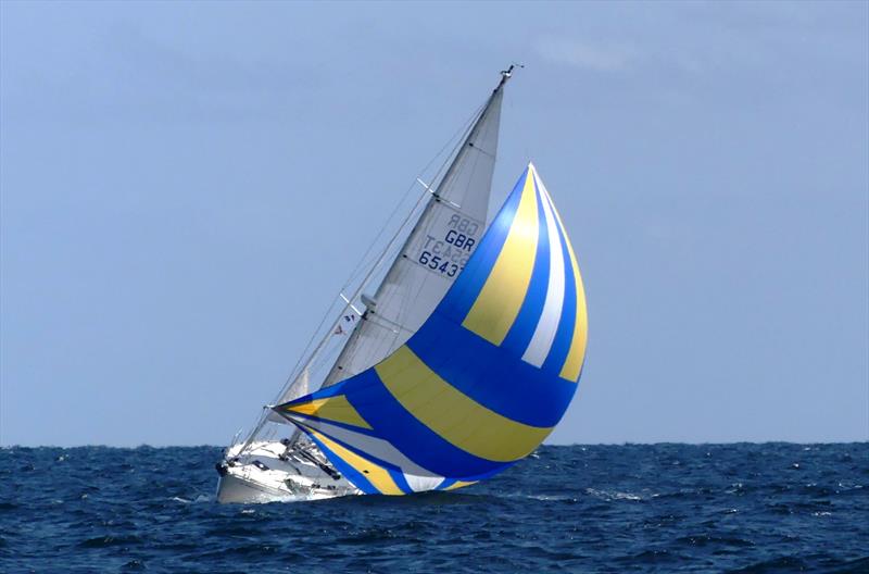 Knight Star approaching the Banchenou during the Waller-Harris Two-handed Triangle Race photo copyright Bill Harris taken at Royal Channel Islands Yacht Club and featuring the IRC class