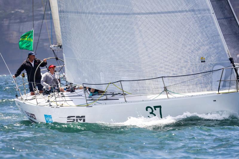 Bacardi leaving Sydney Harbour during the 2023 Rolex Sydney Hobart Yacht Race - photo © CYCA | SaltyDingo