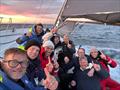 Celebrating their win! All smiles for skipper Damien King (far left/front) and Crew on MRV - 2025 Apollo Bay Race © Damien King