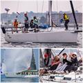 Clockwise from top: Vento Solare and Gold Digger at last year's Ida Lewis Distance Race (photos by Stephen Cloutier), Digger at this year's Edgartown Race Weekend © Michelle Almeida / Miste