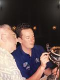 Cam with Joe Hall, Cam's godfather who introduced him to sailing © Cam