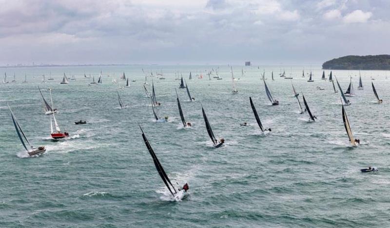 An impressive sight in the Solent at the start of the Rolex Fastnet Race in Cowes - photo © ROLEX / Carlo Borlenghi