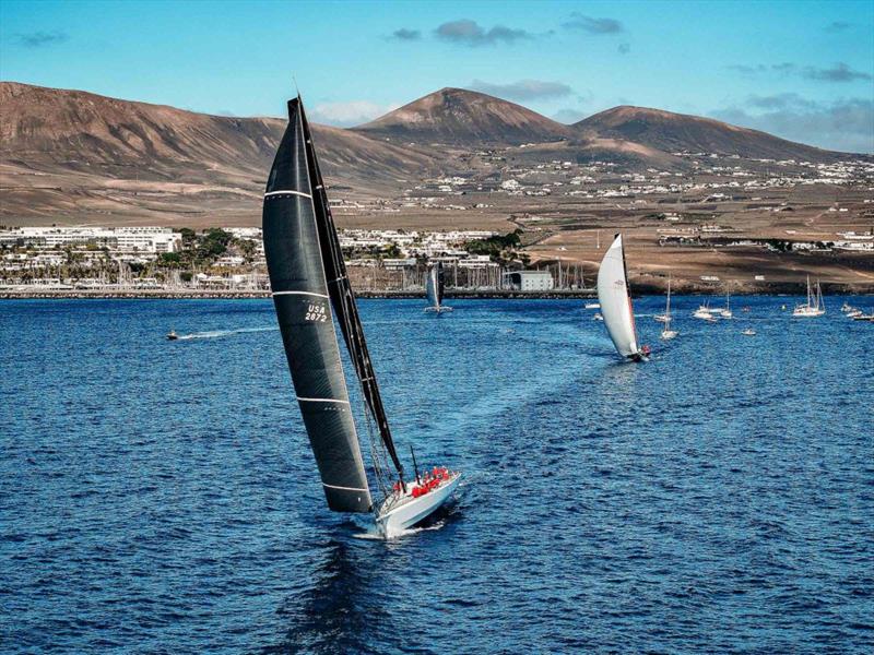 1th RORC Transatlantic Race: Bryon Ehrhart's Juan K 88 Lucky (USA) and Christian Zugel's Volvo 70 Tschüss 2 (USA) - photo © Sailing Energy/Calero Marinas