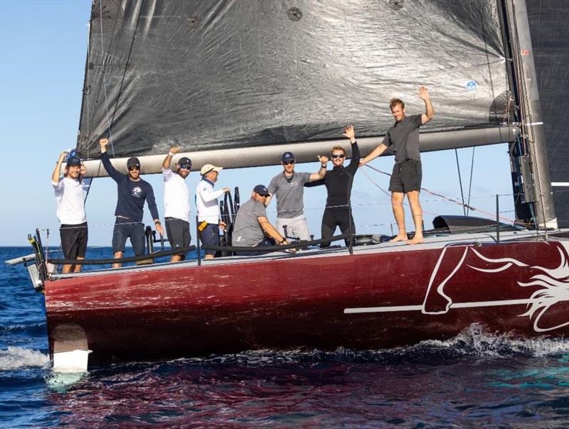 Ino Noir crew after completing their race - 2025 RORC Transatlantic Race photo copyright Arthur Daniel / RORC taken at Royal Ocean Racing Club and featuring the IRC class