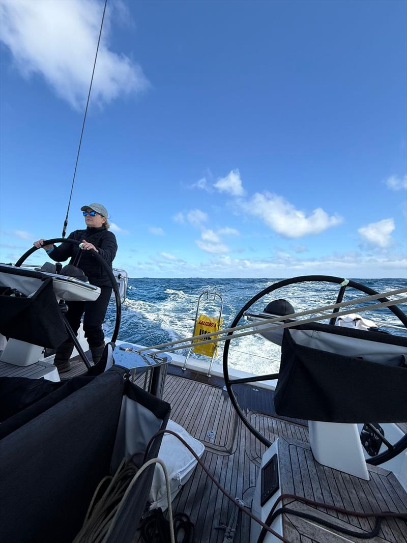 Lisa Denvir at the helm of Cooloola this morning - 2025 Sydney to Auckland Ocean Race - photo © Cooloola