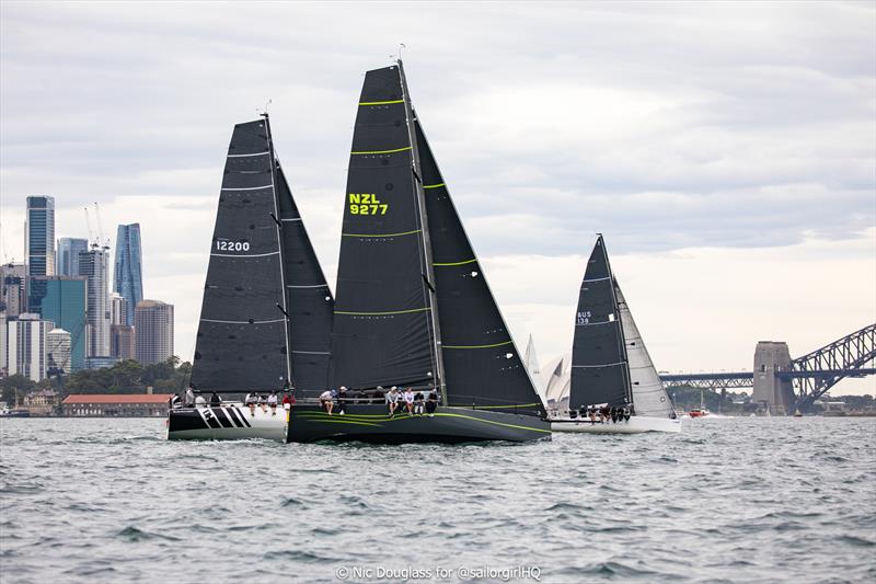 LGT Wealth Management Australia Cup - John Bacon's Melges 32, Crazy Diamond joined in for the final weekend (seen here leading the fleet to the left) photo copyright Nic Douglass for @sailorgirlHQ taken at Cruising Yacht Club of Australia and featuring the IRC class