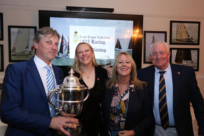 Part of the 'Flying Pig' crew including Rear Commodore Sail Andrew Ketteringham (right) with Commodore Karen Cox (centre right) - End of Year Prize-giving at Royal Temple YC - photo © Chris Cox