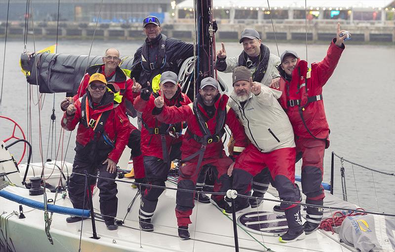 The Jackal crew arriving at the docks in Hobart photo copyright Josh Stuchbery taken at Ocean Racing Club of Victoria and featuring the IRC class