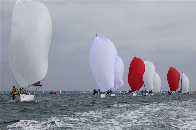 J/111 racing at Spi Ouest photo copyright Stefane Blom taken at Société Nautique de La Trinité-sur-Mer and featuring the J111 class