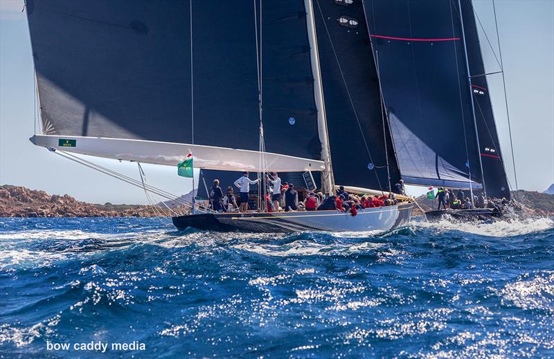 Velsheda chases Svea close to the finish photo copyright Bow Caddy Media taken at Yacht Club Costa Smeralda and featuring the J Class class