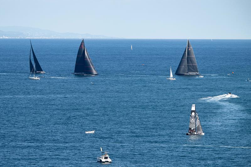 Rainbow, Velsheda, and Svea. J Class World Championship - October 8, 2024 - Barcelona - photo © Ricardo Pinto / America's Cup