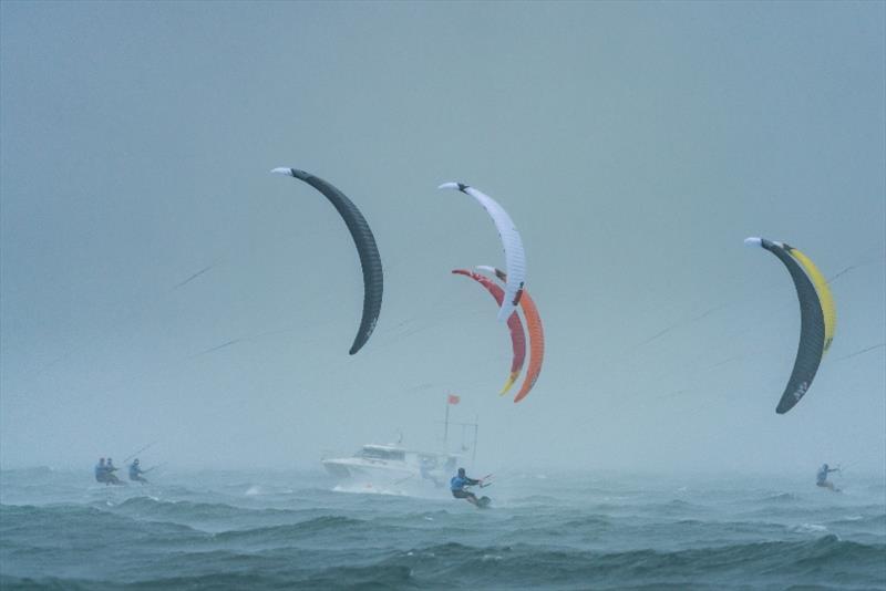 Kite storm - 2020 Sail Melbourne International, day 4 photo copyright Beau Outteridge taken at Royal Brighton Yacht Club and featuring the Kiteboarding class