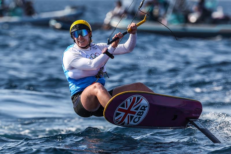 Ellie Aldridge (GBR) wins Women's Kite gold at the Paris 2024 Olympics photo copyright World Sailing / Lloyd Images taken at  and featuring the Kiteboarding class