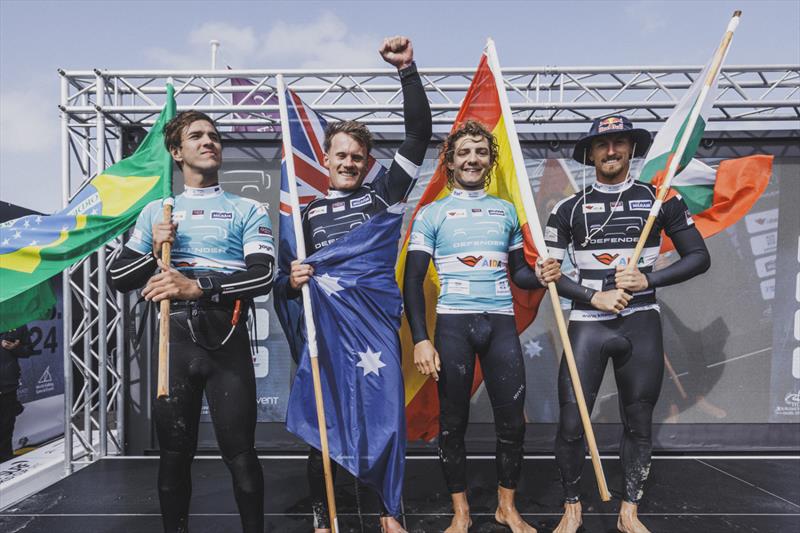 Men's podium - 2024 Defender GKA Kite-Surf World Cup  - photo © Lukas K Stiller