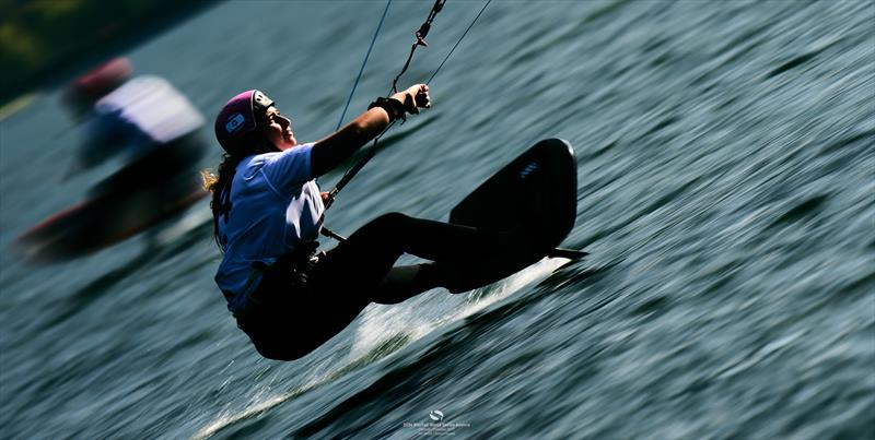 Gal Zukerman going fast and in the hunt for a podium finish - 2024 KiteFoil World Series Austria day 3 photo copyright IKA Media / Robert Hajduk taken at  and featuring the Kiteboarding class