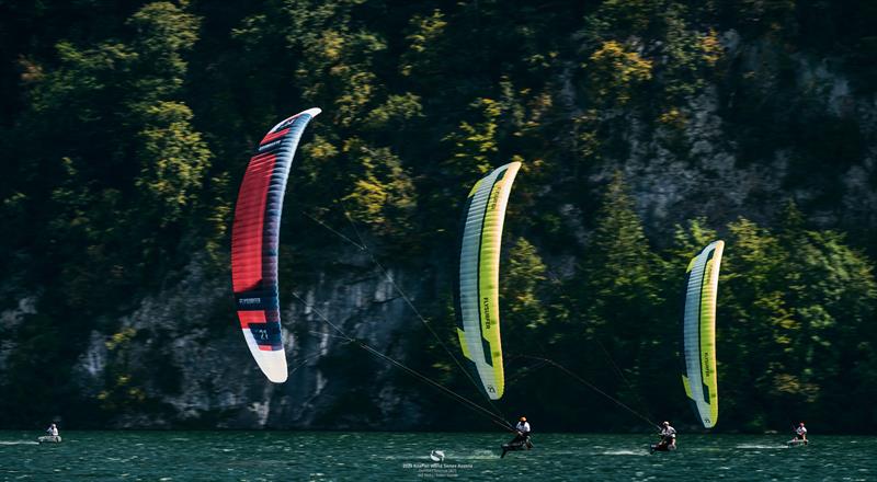 Still flying fast in light winds on Traunsee - 2024 KiteFoil World Series Austria - photo © IKA Media / Robert Hajduk