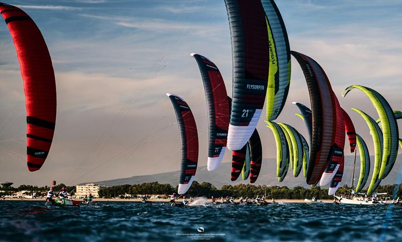 Start of the only race on day 4 - 2024 Formula Kite Youth European Championships - photo © IKA media/Robert Hajduk