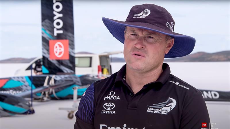 Glenn Ashby with Horonuku being set up for the new wind powered speed record - photo © Emirates Team NZ