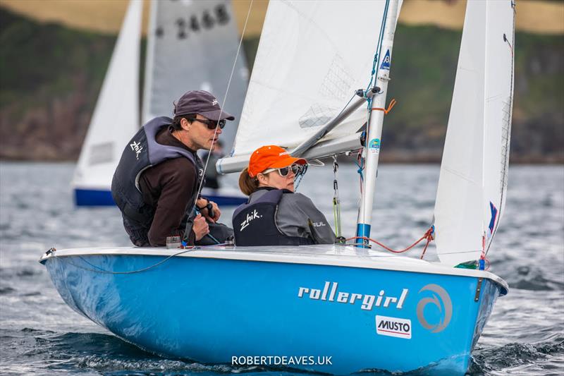 Day 1 of the Musto Lark Nationals at Pentewan photo copyright Robert Deaves / www.robertdeaves.uk taken at Pentewan Sands Sailing Club and featuring the Lark class