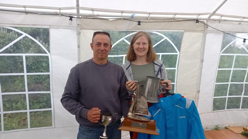 Matt White & Marion Enkel win the Musto Lark Nationals at Pentewan photo copyright Lark class taken at Pentewan Sands Sailing Club and featuring the Lark class