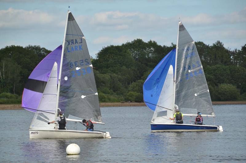 Jai Sanehi and Nigel Hufton, and Jack Hodgkins and Ollie Goodhead - Lark Youth Championships at Barnt Green photo copyright Jonny Coate taken at Barnt Green Sailing Club and featuring the Lark class