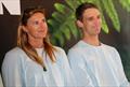 Molly Meech and Tom Saunders speak to the media ahead of the start of the Paris 2024 Olympic Games © Eduan Roos - YNZ