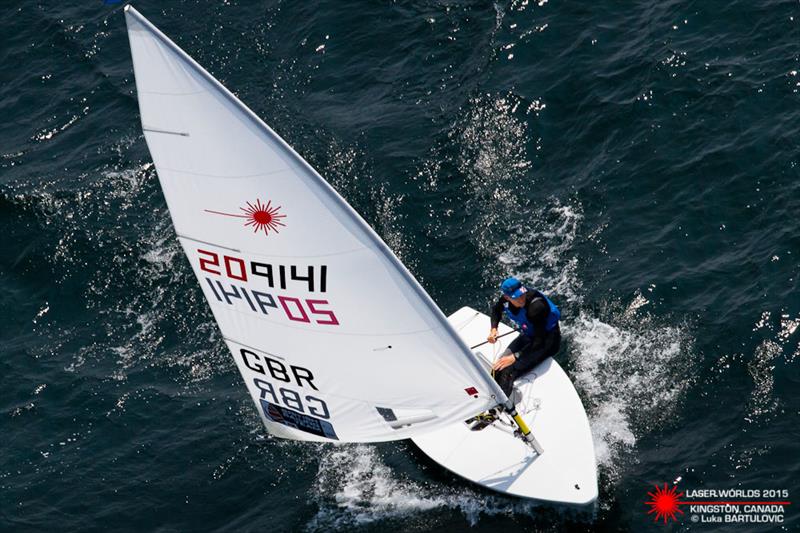 Nick Thompson on day 6 of the Laser Standard Men's Worlds photo copyright Luka Bartulovic / SailingShot taken at CORK and featuring the ILCA 7 class