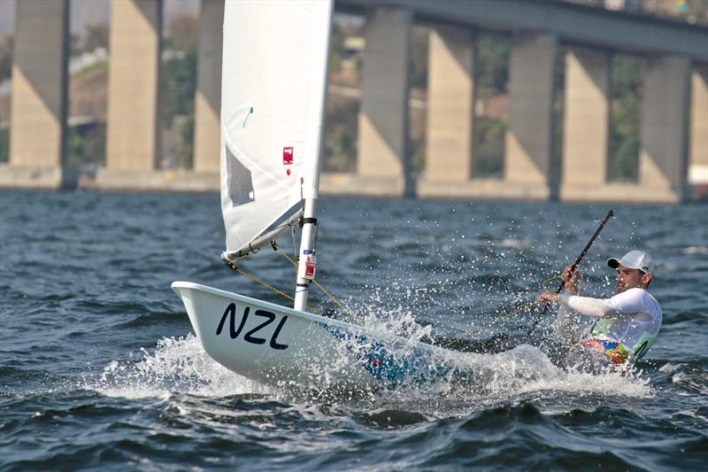 Sam Meech (NZL) closes in on the finish line at the Rio Olympics to secure the Bronze medal - photo © Richard Gladwell