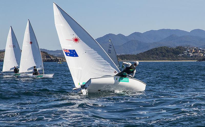 AST Laser representative, Matt Wearn, giving it his all during training photo copyright John Curnow taken at Coffs Harbour Yacht Club and featuring the ILCA 7 class