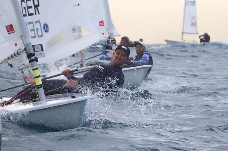 Tom Saunders (NZL) leads the 2021 Laser Worlds in Barcelona, Spain photo copyright ILCA taken at Real Club Nautico de Barcelona and featuring the ILCA 7 class