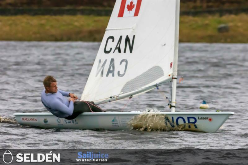 Yorkshire Dales Brass Monkey - Ben Flower finishes 3rd photo copyright Tim Olin / www.olinphoto.co.uk taken at Yorkshire Dales Sailing Club and featuring the ILCA 7 class