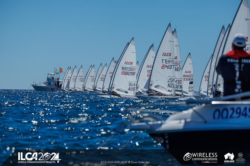 2024 ILCA 7 Men World Championship Day 3 photo copyright Jack Fletcher / Down Under Sail taken at Adelaide Sailing Club and featuring the ILCA 7 class