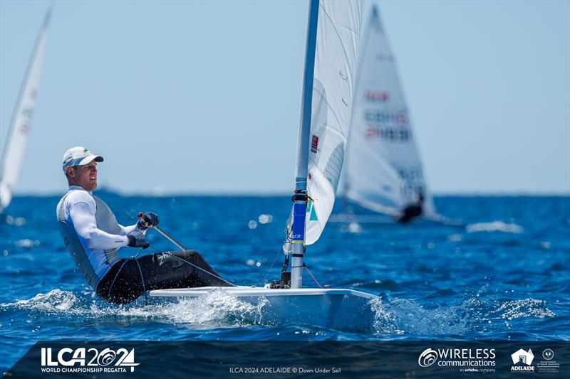 2024 ILCA 7 Men World Championship Day 3 photo copyright Jack Fletcher / Down Under Sail taken at Adelaide Sailing Club and featuring the ILCA 7 class