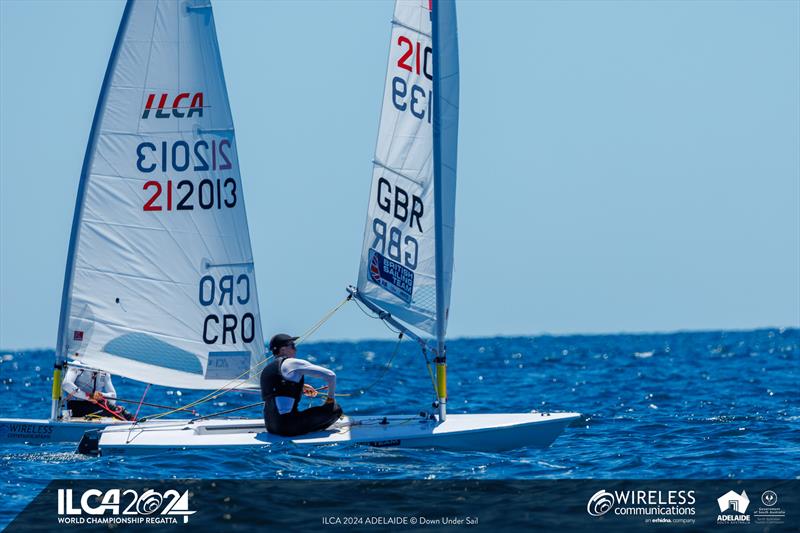 2024 ILCA 7 Men World Championship Day 3 photo copyright Jack Fletcher / Down Under Sail taken at Adelaide Sailing Club and featuring the ILCA 7 class