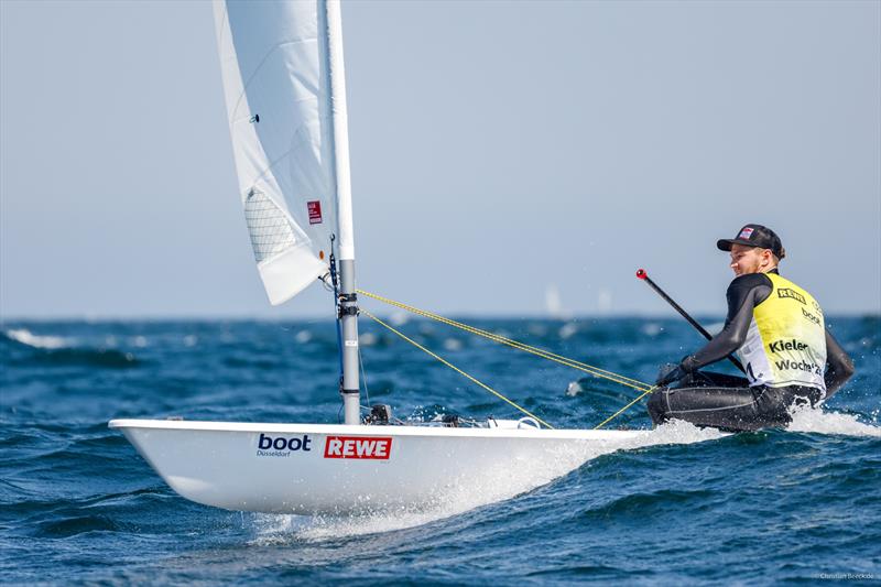 So may it come again this year at Kiel Week: Nik Aaron Willim in the yellow jersey of the overall leader of the ILCA 7 in 2022 - photo © Christian Beeck