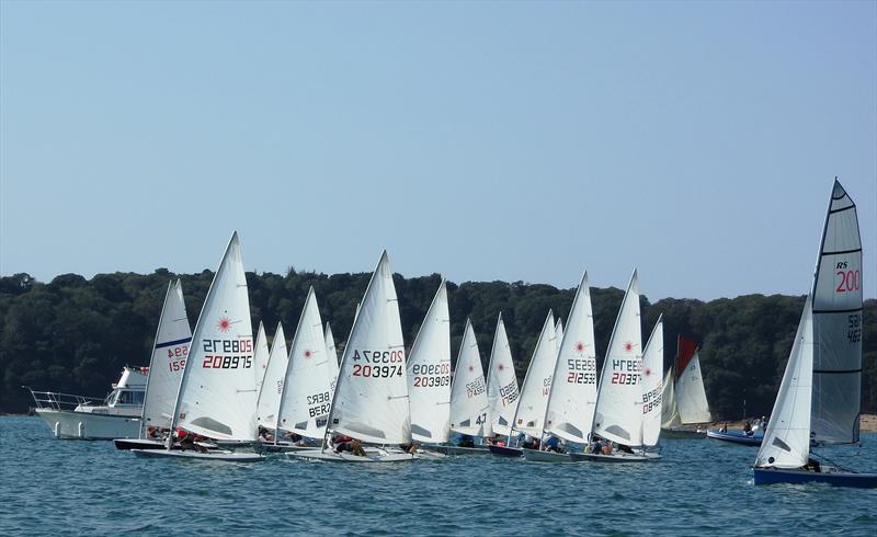 Class 8 dinghy start during the Carey Olsen Jersey Regatta photo copyright Bill Harris taken at Royal Channel Islands Yacht Club and featuring the ILCA 7 class