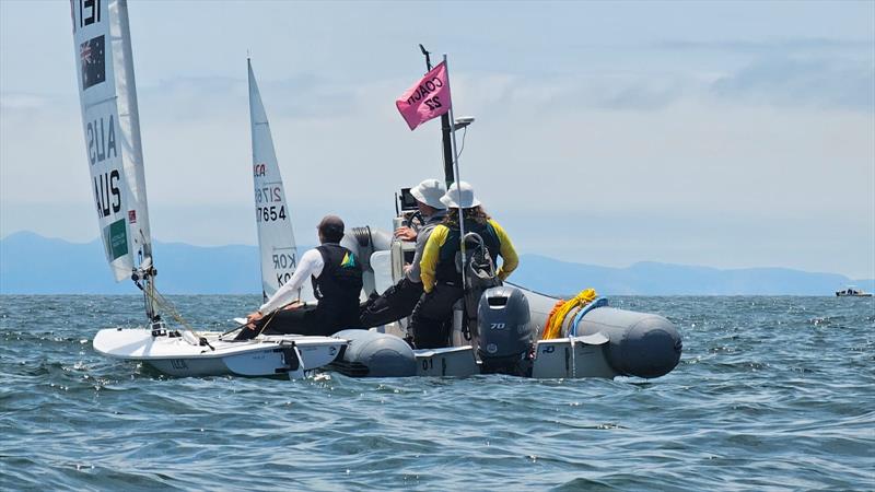 Waiting for wind at the 2025 Long Beach Olympic Classes Regatta - photo © Michael Blackburn
