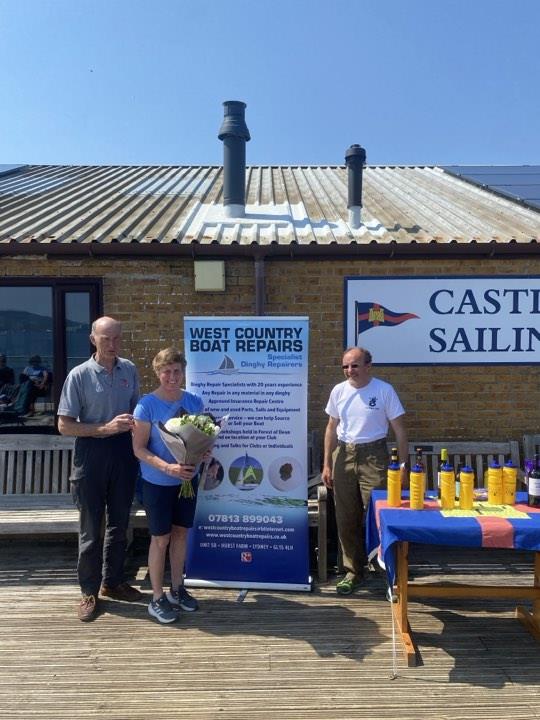 Martin Pascor (PRO) and Julie Pascoe, the real force behind the West Country Boat Repair 2000 Millennium Series at Castle Cove photo copyright 2000 class taken at Castle Cove Sailing Club and featuring the 2000 class