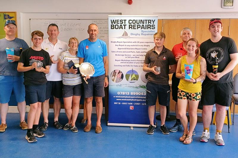 Prize-winners at the West Country Boat Repairs 2000 class Millennium Series round 4 at Chichester photo copyright Chris Brown taken at Chichester Yacht Club and featuring the 2000 class