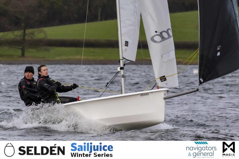2020 Seldén SailJuice Winter Series: Simon Horsfield & Katie Burridge photo copyright Tim Olin / www.olinphoto.co.uk taken at Rutland Sailing Club and featuring the 2000 class