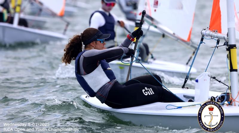 Breanne Wadley on her way to winning the open and female division of the ILCA 4 - photo © Mike Middleton / RQYS