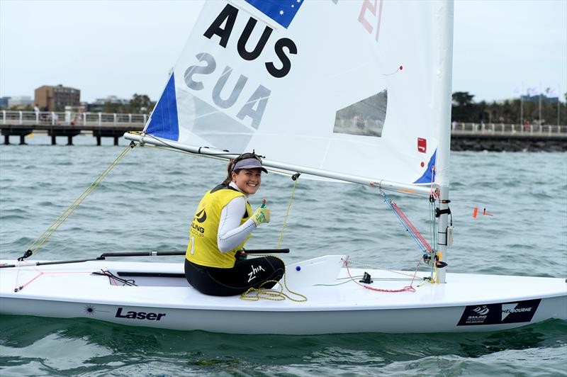 Ashley Stoddart (takes gold on final day of ISAF Sailing World Cup Melbourne - photo © Sport the library / Jeff Crow